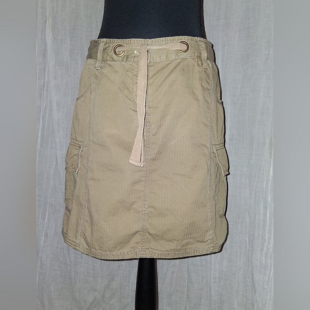 Merona Tan Cargo Skirt with Pink Drawstring